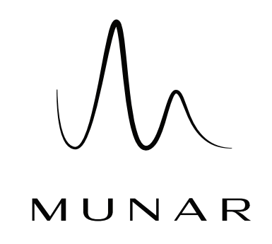 Logo firmy Munar z czarnym wykresem i napisem MUNAR.
